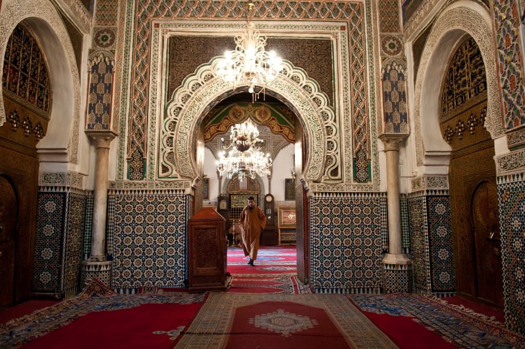 Inside a mosque in Fes, Morocco