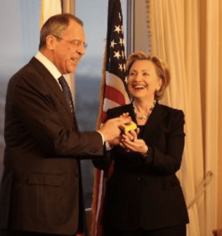 Secretary of State Clinton presses the "reset" button with Russia's Foreign Minister Lavrov